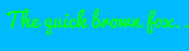 Image with Font Color 00FF1E and Background Color 00BCFF